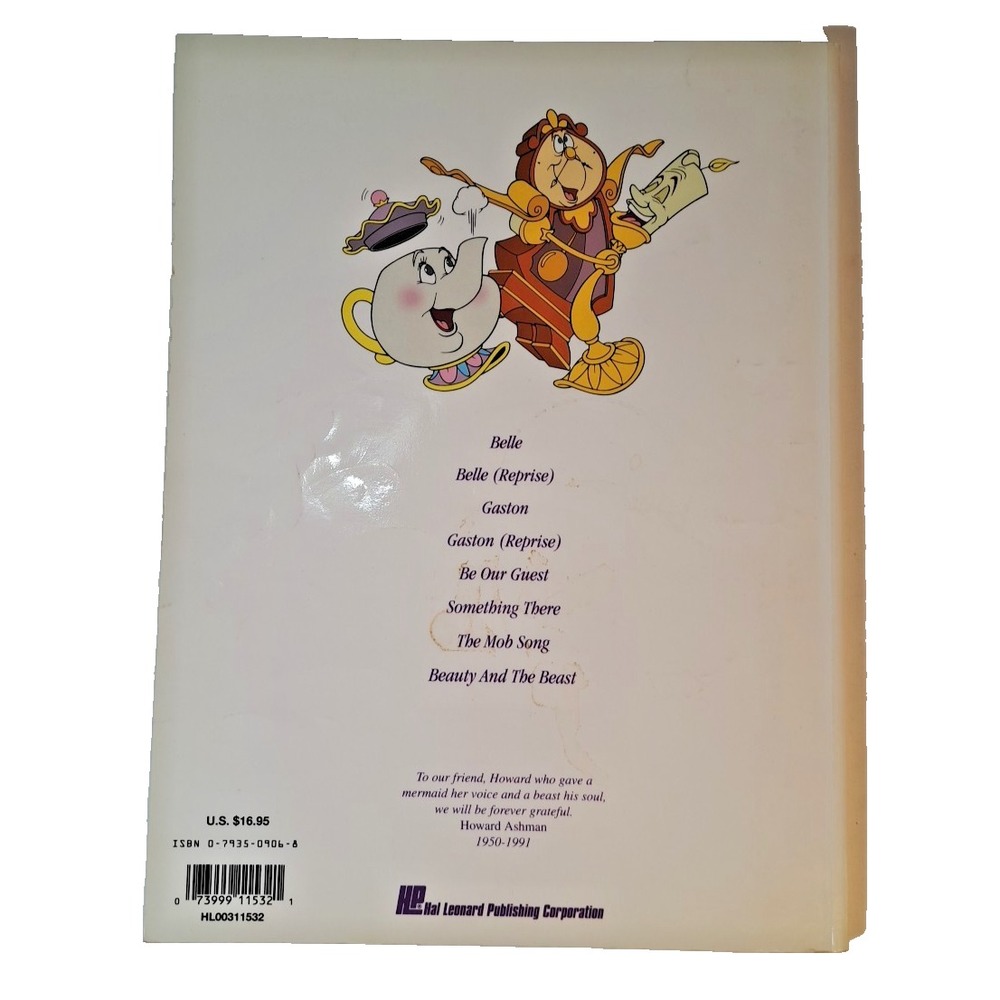 Disney Beauty and the Beast Sheet Music Piano Vocal Songbook Alan Menken 1991 - Picture 2 of 6